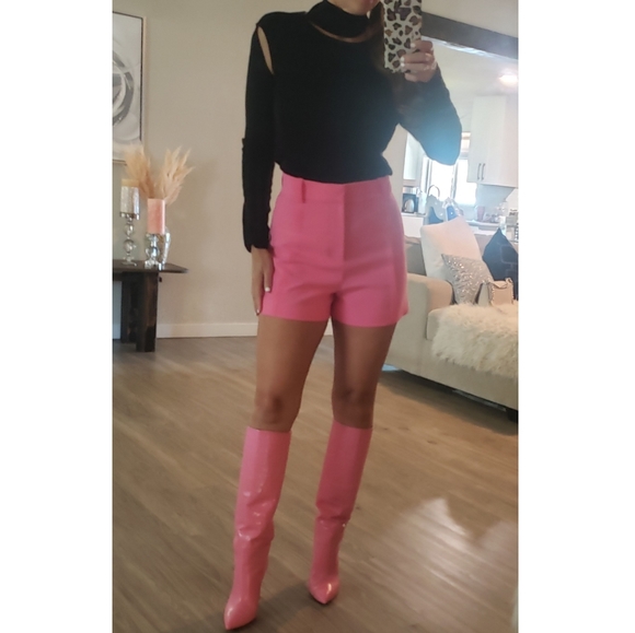 Paris Texas Croc Embossed Leather Boot in Flamingo Size 38.5 - Picture 3 of 16